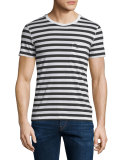 Drew Striped Short-Sleeve T-Shirt, Navy/White