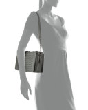 Medium Woven Camera Front Shoulder Bag, New Light Gray