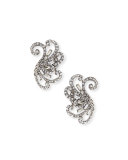 Swirled Crystal Clip-On Earrings