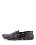 Stamped Croc Loafer, Black