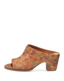 Post Cork Mule Pump, Natural Floral