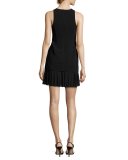Catriona Sleeveless Pleated-Skirt Dress, Black
