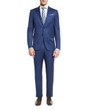 Solid Wool Two-Piece Suit, Blue