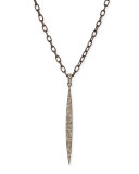 Silver Diamond Dagger Long Necklace