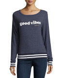 Good Vibes Sweatshirt, Vintage Navy