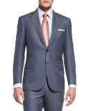 Colosseo Mini-Chevron Two-Piece Suit, Gray