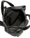 Crowley Nylon Tote-Backpack with Bally Stripe, Black