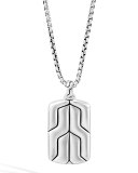 Silver Box Chain Dog Tag Necklace