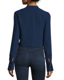 Newkirk Cropped Tie-Front Jacket, Royal