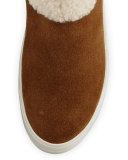 Skillman Fur-Cuff Sneaker, Caramel