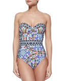 Tropical Topaz Printed Underwire One-Piece Swimsuit
