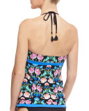 Damask Floral-Print Honey Tankini Swim Top, Multicolor