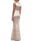 Sleeveless Sweetheart-Neck Mermaid Gown, Pecan