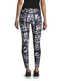 Graffiti-Print Performance Leggings
