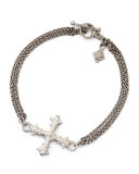 New World Diamond Cross 3-Strand Chain Bracelet