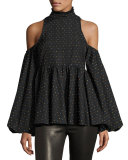 Printed Cold-Shoulder Blouse, Multi