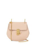 Drew Small Chain Saddle Bag, Cement Pink