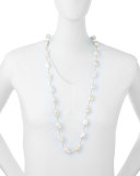 Large Baroque Pearl & Crystal Necklace, 35"L