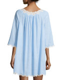 Cross-Dyed Short Gown with Lace-Trim
