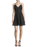 Sundream Sleeveless Lace Mini Dress, Black