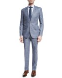 Hutson Gander Space-Dye Two-Piece Wool Suit, Light Blue