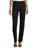 Bleecker Straight-Leg Side-Zip Ankle Pants, Black