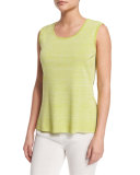 Melange Knit Tank, Sour Apple/White, Plus Size