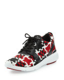 Amanda Woven Trainer Sneaker, Crimson/Black