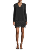 Mid-Rise Fringe Skirt