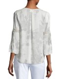 Alita Floral-Print Pintucked Blouse, Multi