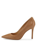 Hazel Pointed-Toe Leather Pump, Golden Caramel