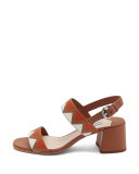 Greca Leather Slingback 55mm Sandal