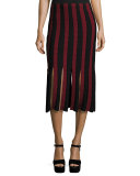 Jude Solid & Printed Car-Wash Skirt, Pomegranate