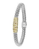 Embrace Silver & 18k Diamond Caviar Bracelet