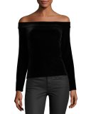 Kate Velvet Off-the-Shoulder Top