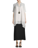 A-Line Crepe Midi Skirt, Black