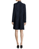 Sleeveless Crosshatch Shift Dress, Midnight