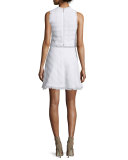 Sleeveless Fringe-Trim Crop Top, Sea Salt