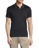 Boyd Tipped Short-Sleeve Polo Shirt, Black