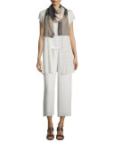 Sleeveless Short Silk Shell