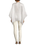 Belinda Split-Neck Caftan Top, Ivory