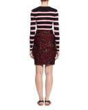 Jayda Floral Wrap Skirt, Burgundy/Gray