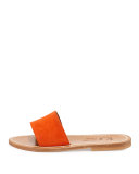 Anacapri Wide Band Slide Sandal, Velours Naranja
