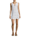 Doily Sleeveless Crocheted Shift Dress