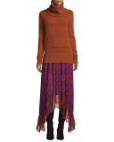 Louella Handkerchief-Hem Silk Skirt, Parry Petite Amethyst