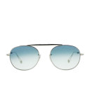 Van Buren M 49 Aviator Sunglasses, Silver