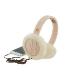 Wired Cable-Knit Crochet Earmuffs, Pearl