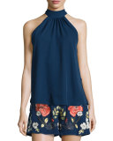 The Hawaiian Embroidered Shorts, Midnight