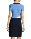 Nouveau Boucle Knit Jewel-Neck Dress, Multi