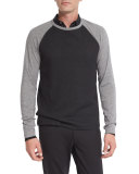 Colorblock Thermal Baseball T-Shirt, Black